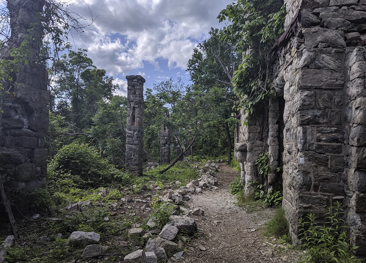 View of Van Slyke Castle ruins.