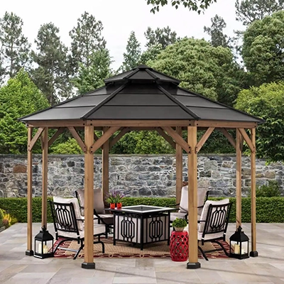 Lancaster 13’ by 13’ Octagon Cedar Hardtop Gazebo