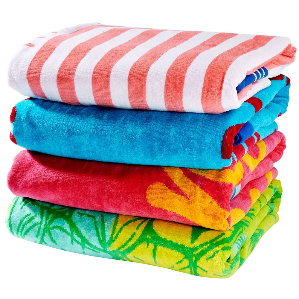 stack of beach towels