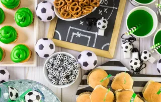 food platters at a soccer party