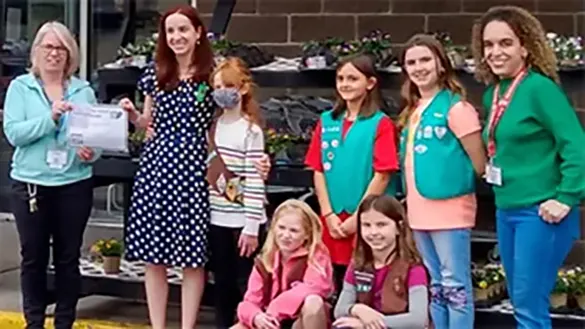 Girl Scouts of America collect a donation from our Southington, CT store.