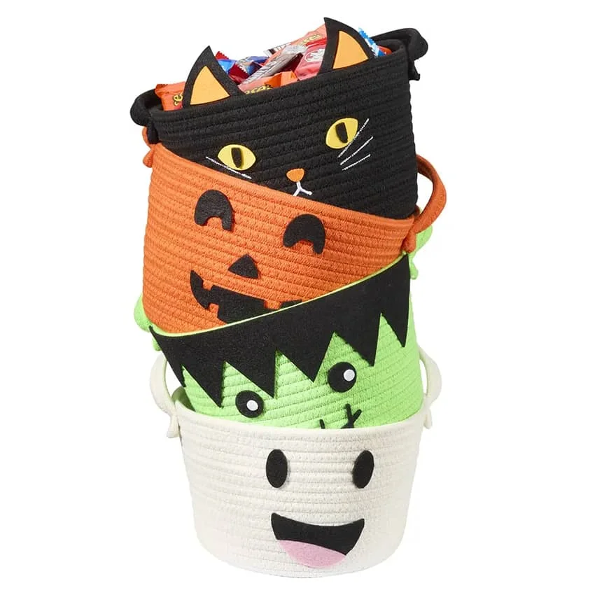 Braided Fabric Halloween Trick or Treat Baskets