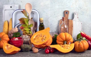 Ingredients for healthy fall recipes.