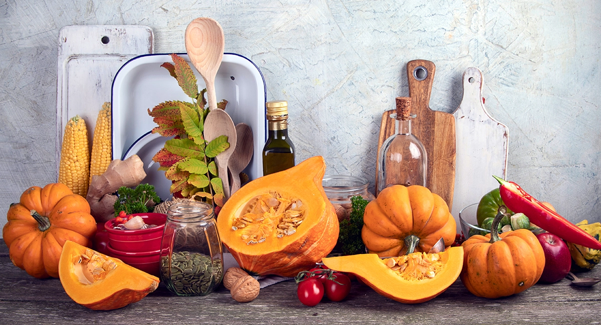 Ingredients for healthy fall recipes.