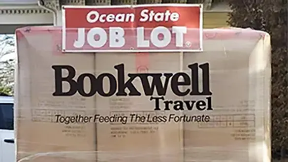 Donations from Ocean State Job Lot for Bookwell Travel.