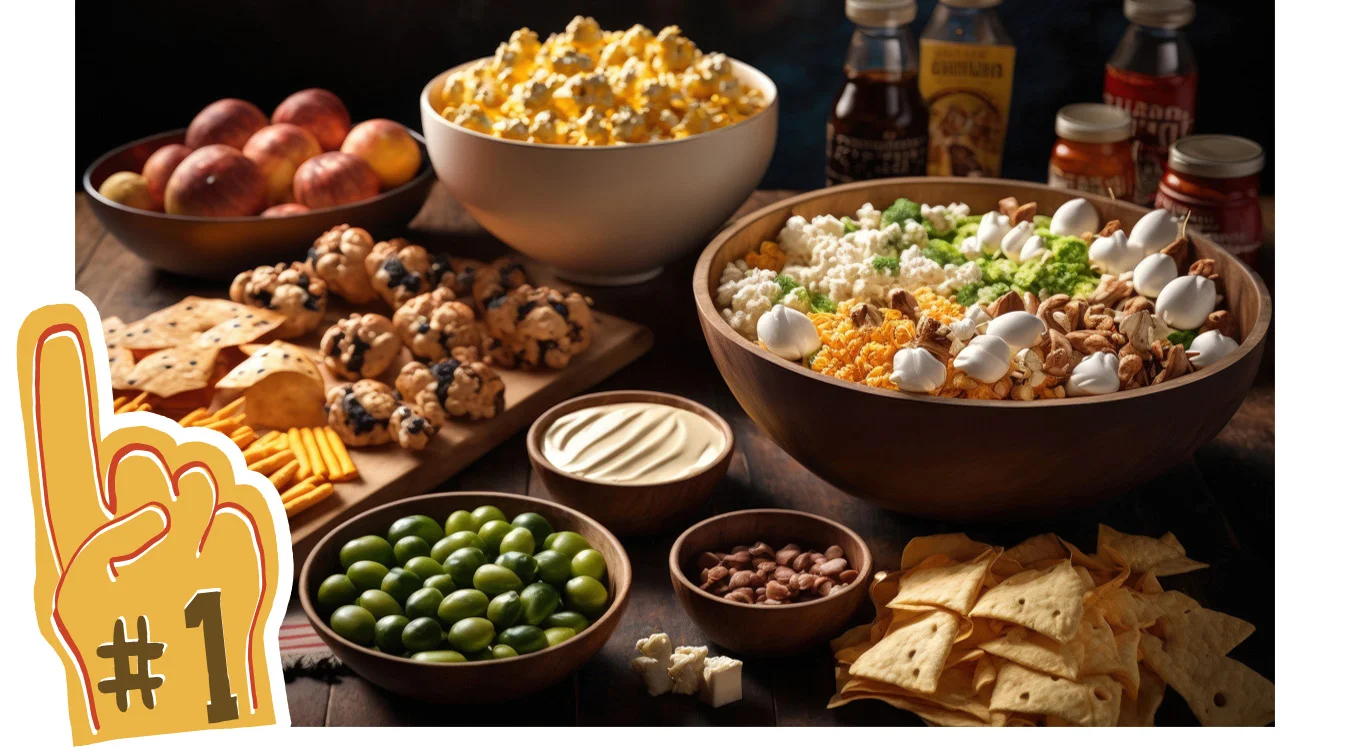 Snacks for a party for the big football game.