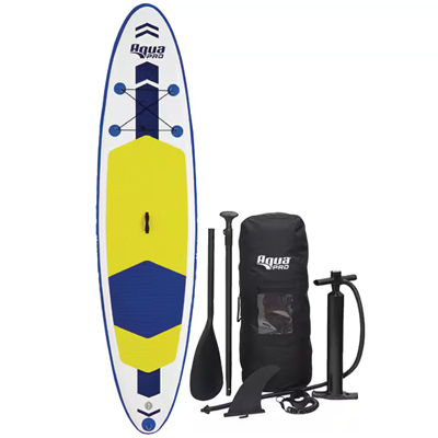 Paddleboard with paddle and accessories