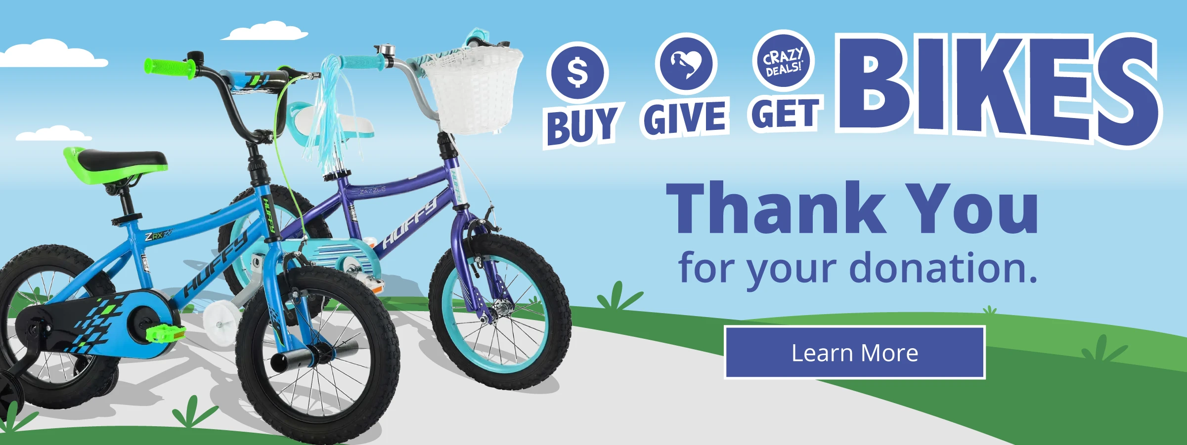 Thank you hero image for Ocean State Job Lot’s Buy-Give-Get Bikes program.