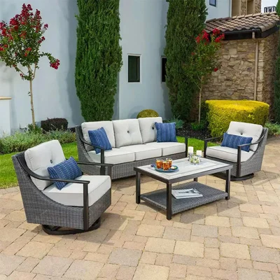 Catalina 4-Piece Resin Wicker Deep Seating Set SKU: 315549