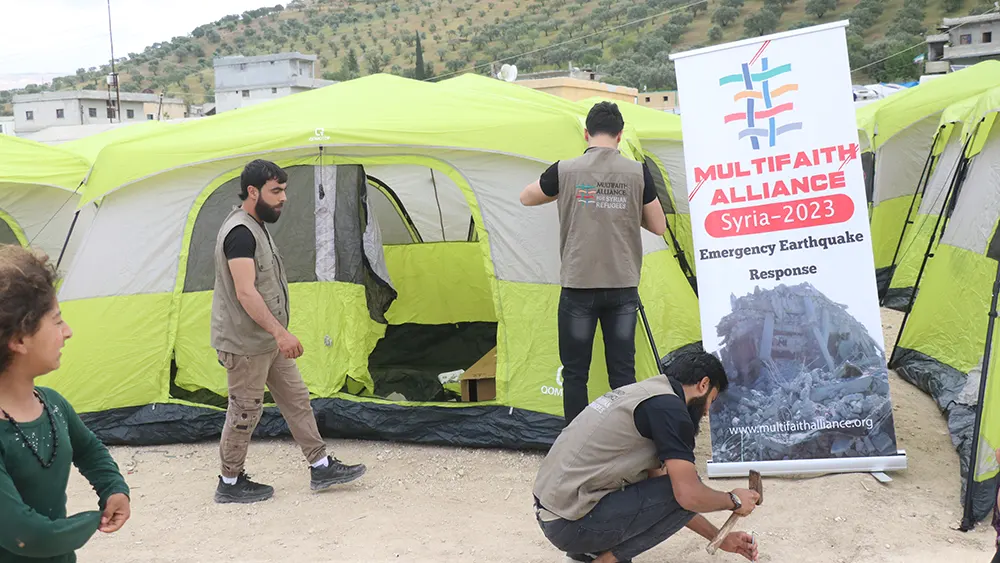 Images of the Multifaith Alliance Emergency Earthquake response team in Syria.