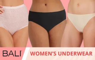 Can’t Miss Closeout - Bali Women’s Underwear display of different styles of Bali women's underwear available.