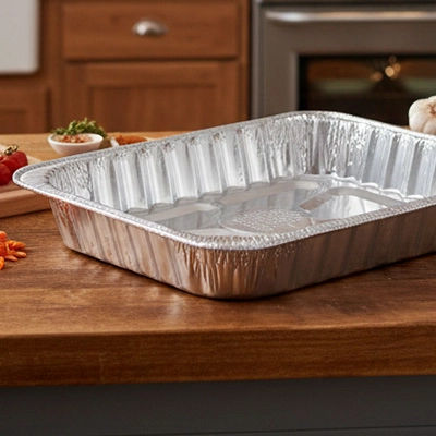 Lifestyle photo of Aluminum Large Roaster Rack Pan SKU: 3500