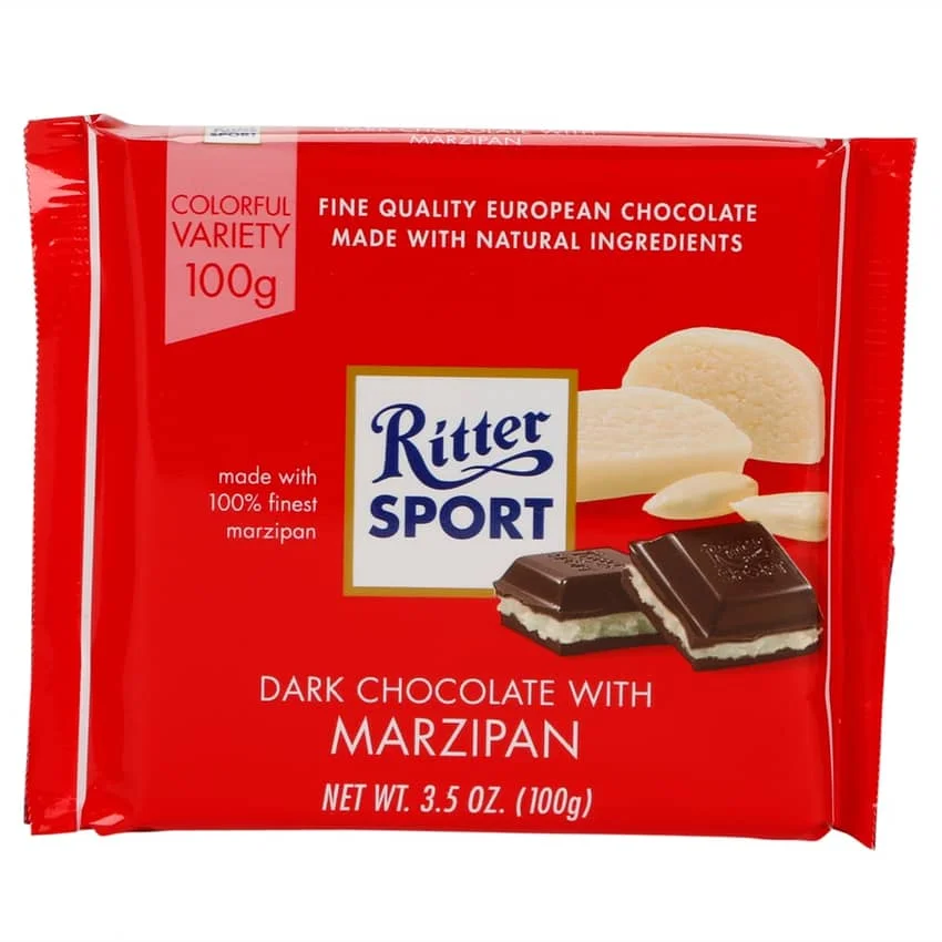 Ritter Sport Dark Chocolate with Marzipan, 3.5 oz