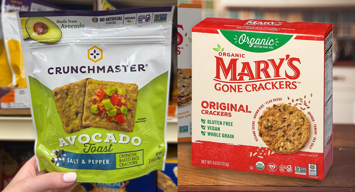 Crunchmaster and Mary's Gone Crackers products