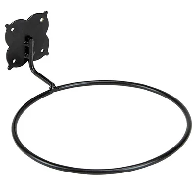 Wrought Iron Round Wall Mount Plant Pot Holder, 8" SKU: 16980