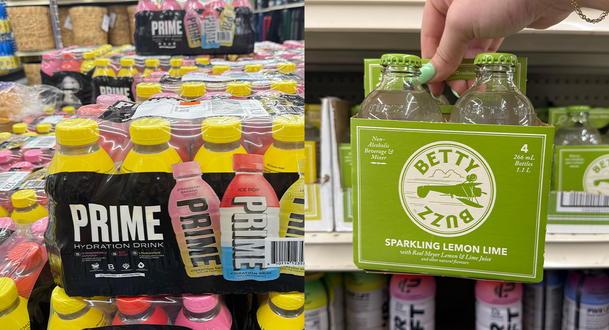 PRIME and Betty Buzz drinks
