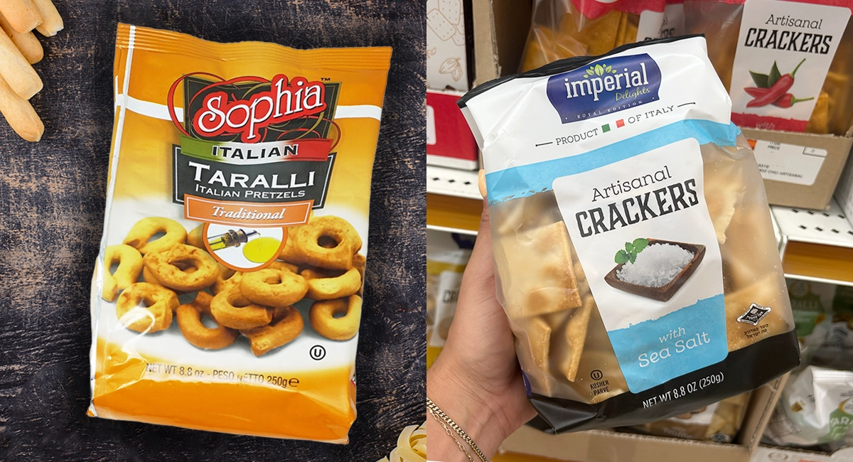 Sophia Italian Taralli and Imperial Delights brand artisanal crackers from Ocean State Job Lot stores
