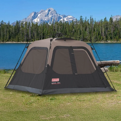 Coleman 4-Person Cabin Camping Tent with Instant Setup, Black/Gray SKU: 301115