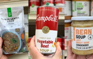 Auga, Campbells, and Polan soup sold at Ocean State Job Lot