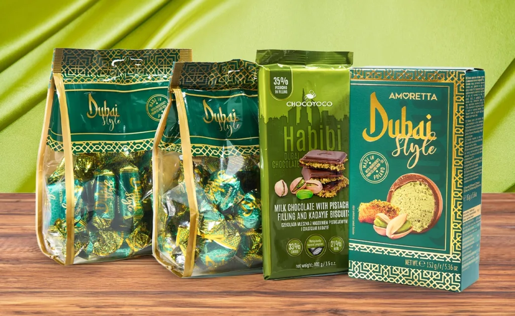 An assortment of Dubai-style chocolates sold at Ocean State Job Lot