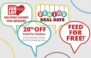 Graphic representing programs that support seniors at Ocean State Job Lot.