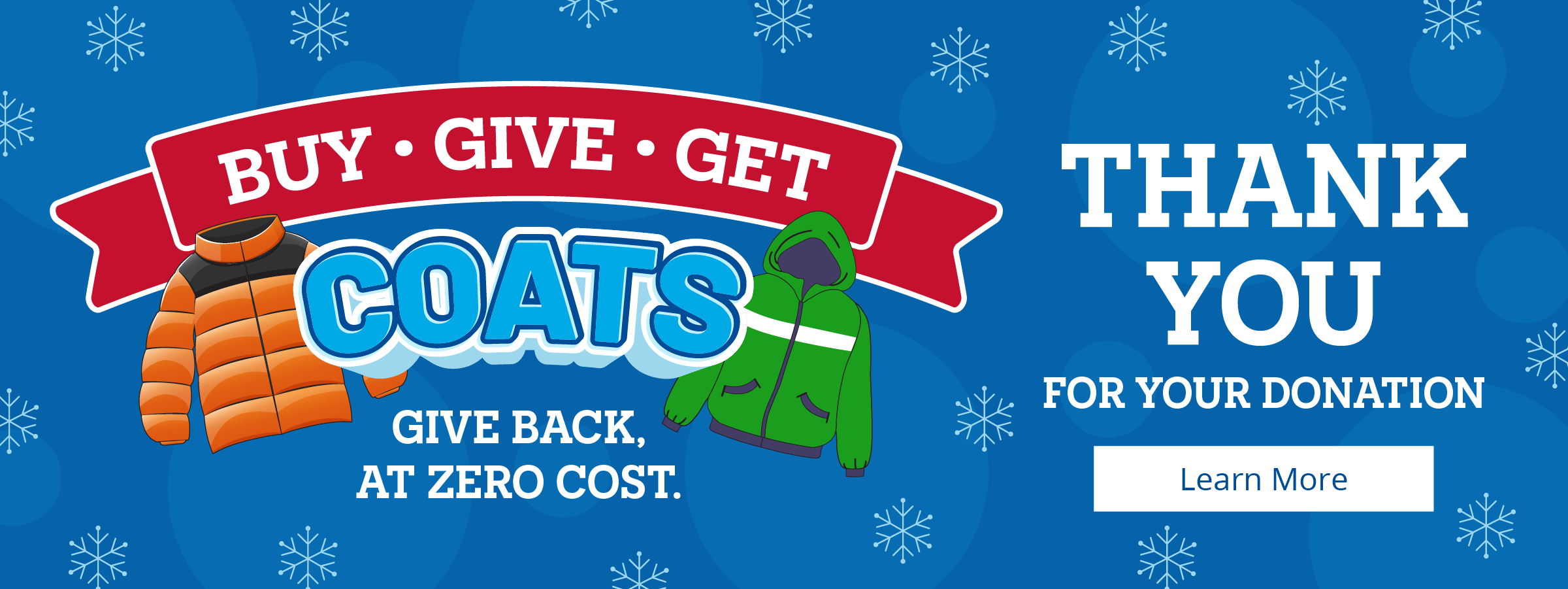 Thank you for your donation hero image for Ocean State Job Lot's Buy-Give-Get Coats program