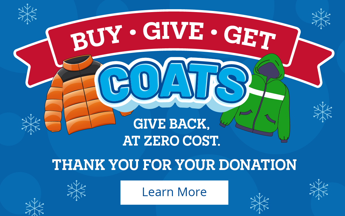 Thank you for your donation hero image for Ocean State Job Lot's Buy-Give-Get Coats program