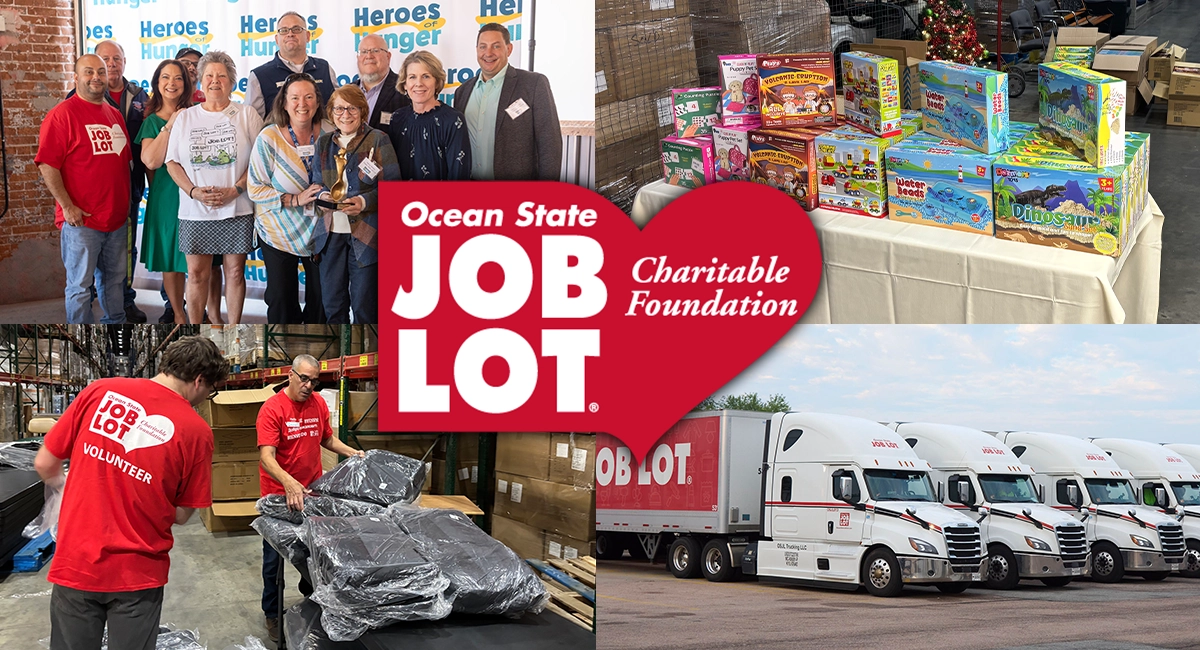 A photo montage of Charitable Foundation accomplishments in 2025 with the Ocean State Job Lot Charitable Foundation logo.