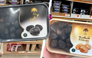 Two types of dried dates sold at Ocean State Job Lot stores