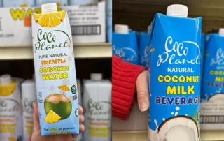 Coco Planet brand coconut milk and coconut water sold at Ocean State Job Lot.