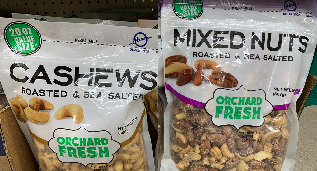 Hines brand cashews and mixed nuts at Ocean State Job Lot stores