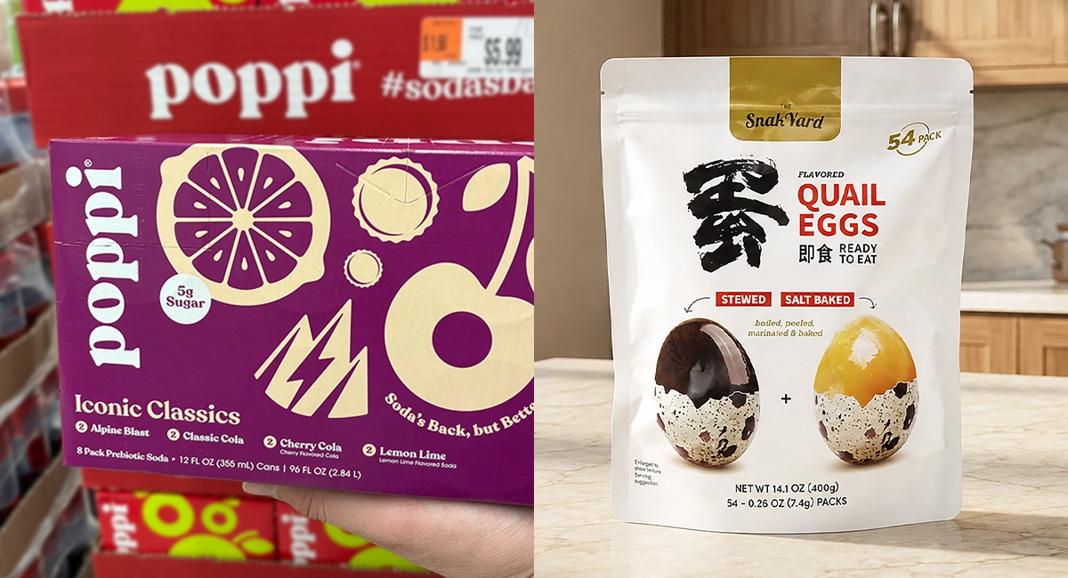 Quail eggs and poppi soda at Ocean State Job Lot