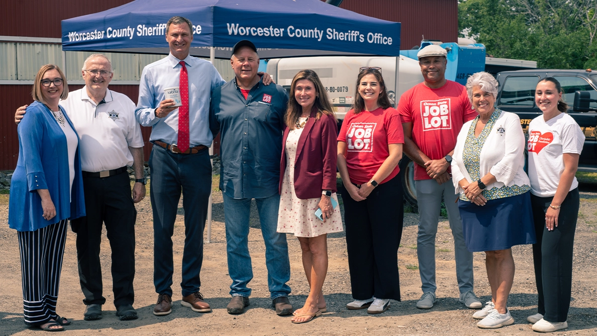 The Ocean State Job Lot Charitable Foundation donates baby formula to babies and families in need in Worcester, Massachusetts, with help from the Worcester County Sheriff’s Office.