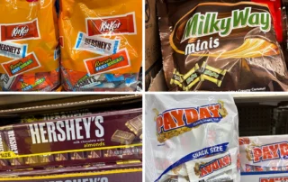 Brand name Halloween candy sold at Ocean State Job Lot Stores.