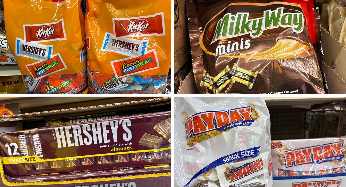 Brand name Halloween candy sold at Ocean State Job Lot Stores.
